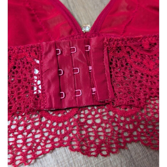 NEW MARZXIN Size XL Lace Lingerie Bra & Panty Set Red Boudoir Seductive Romantic - Picture 6 of 12